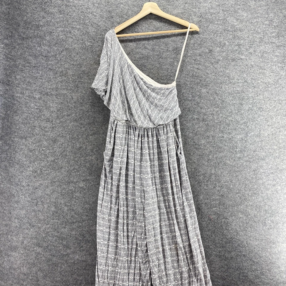 Mono Maeve Mujer S Pequeño Blanco Geométrico Un Hombro Manga Corta Forrado Foto 3 de 4