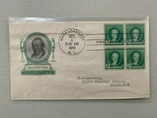 US COVER GILBERT CHARLES STUART FAMOUS AMERICANS FDC SCOTT 884 block  OF 4 IOOR