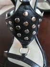 Bebe “Ida” Black Leather Silver Studded Sandals – New In Box – Size 7 — photo 3