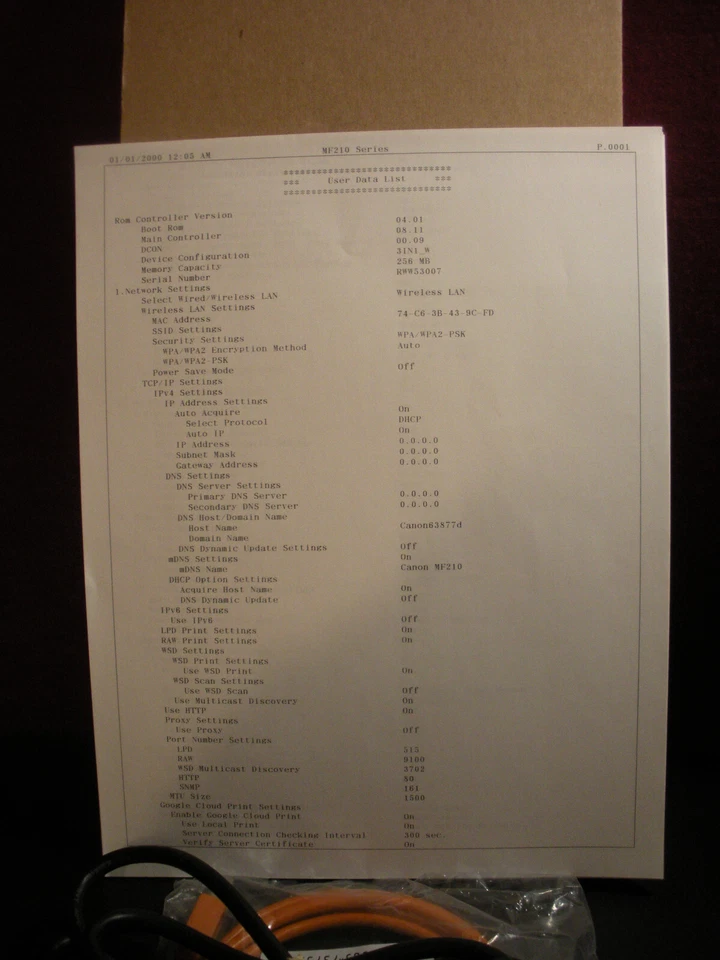 Canon ImageClass MF212w All-in-One Wireless Printer Pg Count 2,641 - Image 4 of 4