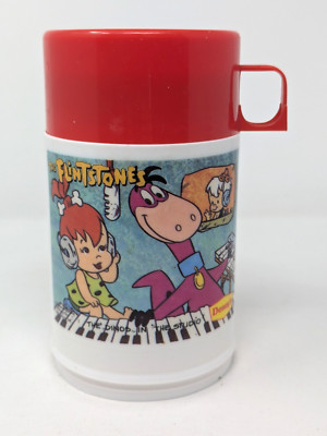Vintage 1989 The Flintstones Thermos Dinos In The Studio Denny's