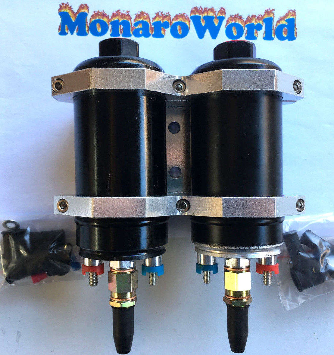 TWIN LS RACING FUEL PUMPS + BRACKET SAME SPEC AS BOSCH 044 LS1 DRAG HQ