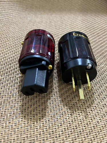2pairs C-079 P-079 EU US Standard Gold Plated IEC Audio Connector Plug + Socket - Bild 2 von 2