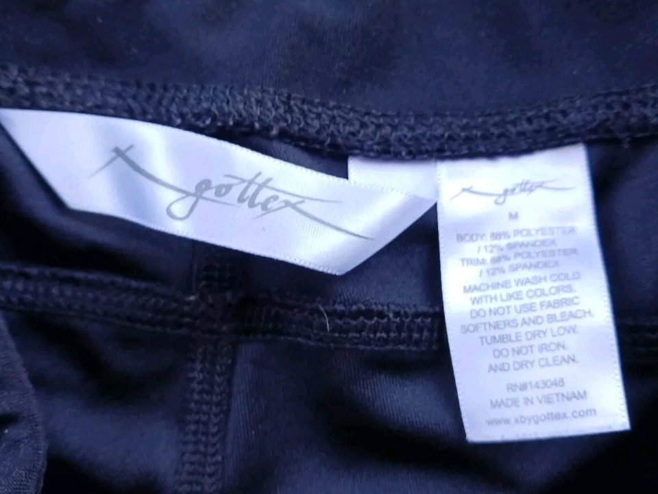 X by Gottex Leggings Sólidos Negro Azul Tiro Medio Malla Capris 3/4 Bolsillo Talla M Foto 3 de 4