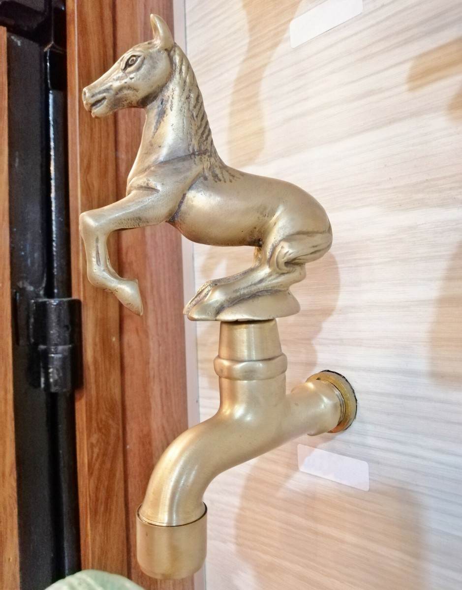 Faucet Horse Spigot Wash Bowl Vintages Brass Basin Sink Tap Water
