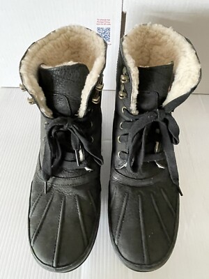 Cole Haan Air Rhone Quilted Sherpa Leather Waterproof Boots  display picture 2