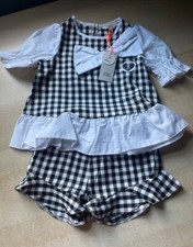 River Island schwarz Mono Hybrid Bluse Set Alter 9-12 Monate