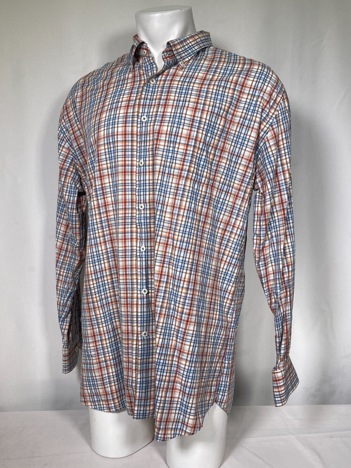 Peter Millar Button Down Multi-Color Plaid Cotton… - image 6