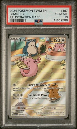 Graded Pokémon Card Chansey 187/167 Twilight Masquerade PSA 10 GEM MINT