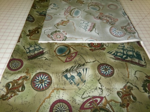 John Kaldor Fabric. Nautical pattern. Approx. 32 x 44. Washed (?). M25-592 - Picture 4 of 13