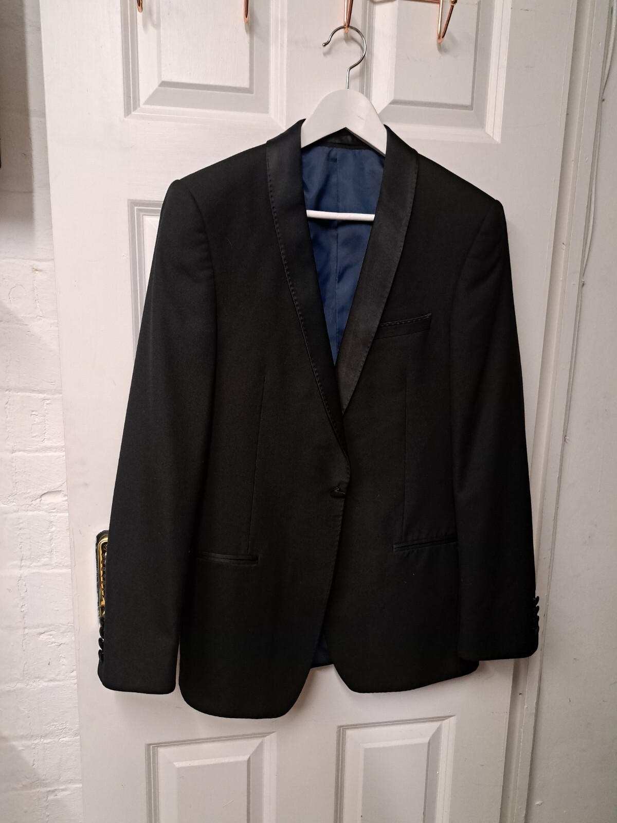 Giacca da pranzo smoking Marks Spencer UK 38 nero Savile fila 2 pezzi scialle risvolto