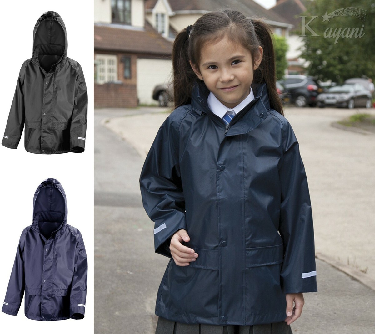 CHILDREN RAIN JACKET Waterproof Jacket Over Coat Hoodie School Sport PE  Outwear