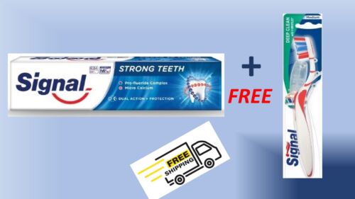 SIGNAL Toothpaste120g Cavity Protection Active Micro Calcium-Free Brush+Shipping - Picture 1 of 3