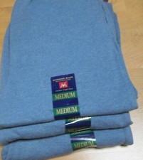 Men Sweatpants Medium 3 Pair Member Mark Heather Blue 2 Pocket Draw String 50/50