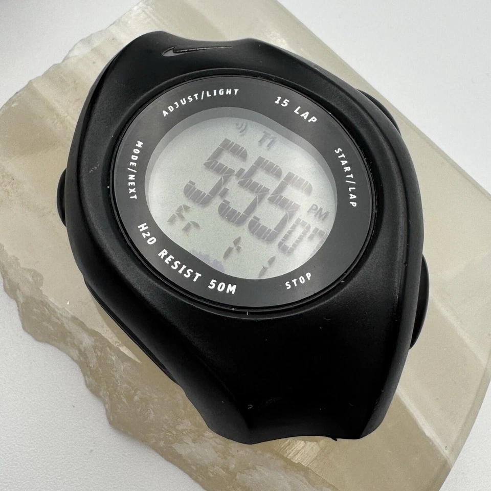 Vintage 90s Y2K Nike Swoosh Sport Watch Black New Battery Works Needs Band RARE - Image 4 of 4