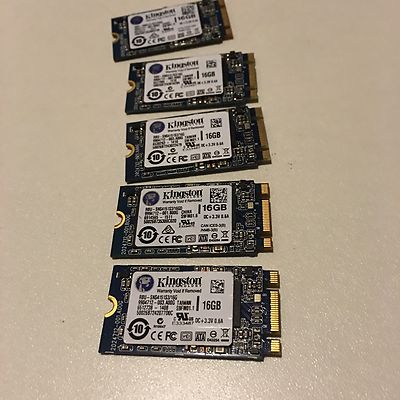 Lot of 5  Kingston 16GB, M.2 NGFF SSD 42mm.