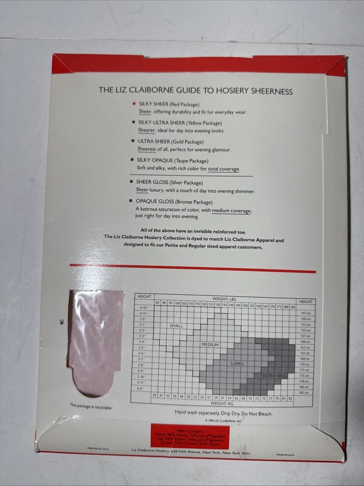 Lot Of 2 LizClaiborne (M)Silky Control Top Pantyhose Hot Pink/Shell Pink - Image 4 of 4