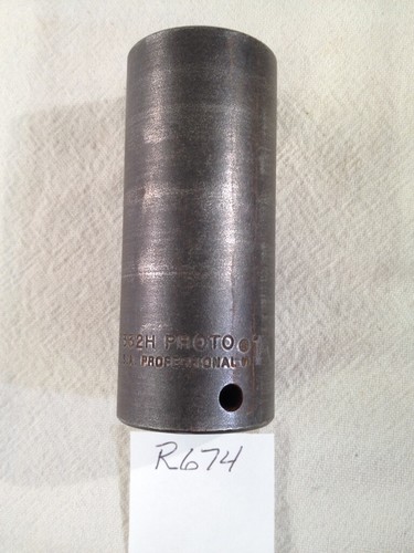 1 NEW PROTO 1" DEEP WELL IMPACT SOCKET. 7332H. 1/2" DRIVE. 6 POINT. (R674)