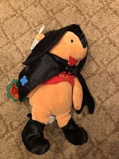 Disney Store Winnie The Pooh Halloween Witch Pumpkin 8" Bean Bag Mini Plush NWT