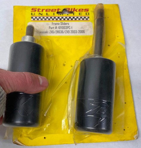 Kawasaki ZX6 ZX636 ZX9 2003-2006 Frame Sliders Black KF1003PC-1 - Picture 7 of 11