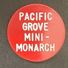 Pacific Grove Mini Monarch G/F 1 Ride Token Bus c1972-75 22mm Red Plastic