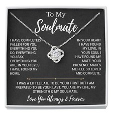 To My Soulmate Necklace, Birthday Gifts For Her, Christmas Gift For Soulmate
