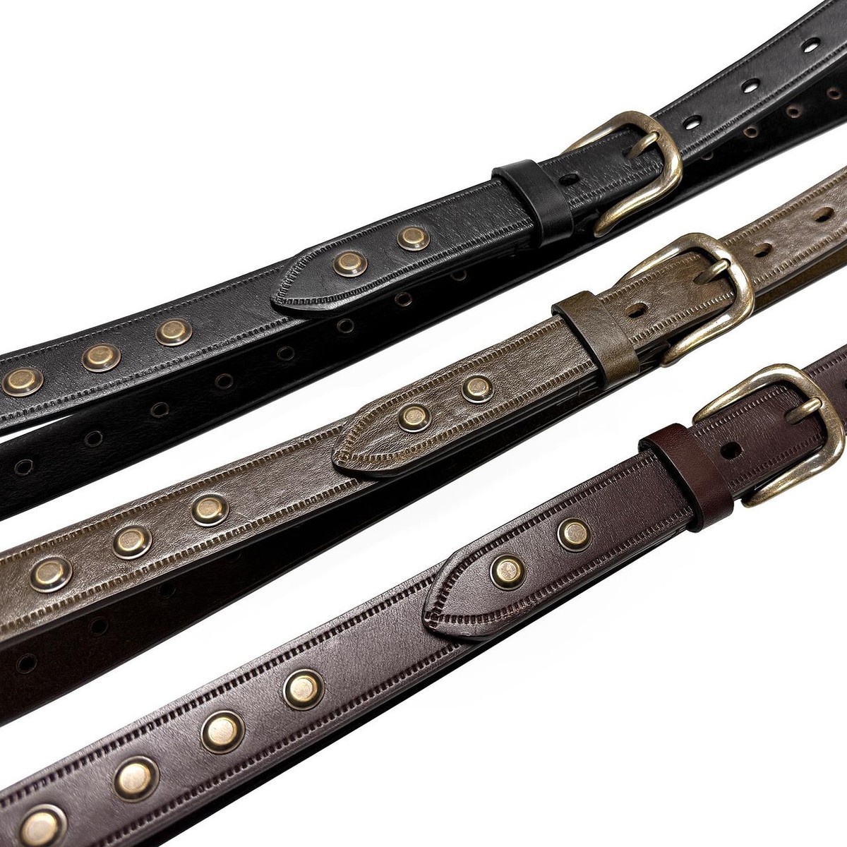 3348 One Piece 100% Genuine Leather Belts For Women Studded Punk Dress Jean s-l1200.jpg main image 3