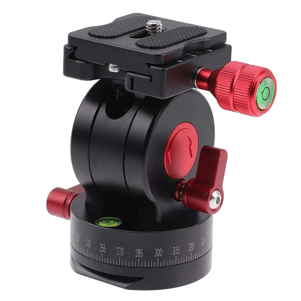 Cabezal de video fluido ligero 360° con placa de liberación rápida para trípode Arca Swiss Foto 2 de 4