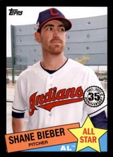 2020 Topps Series 2 SHANE BIEBER 1985 Topps All-Star BLACK /299 Indians #85AS-47