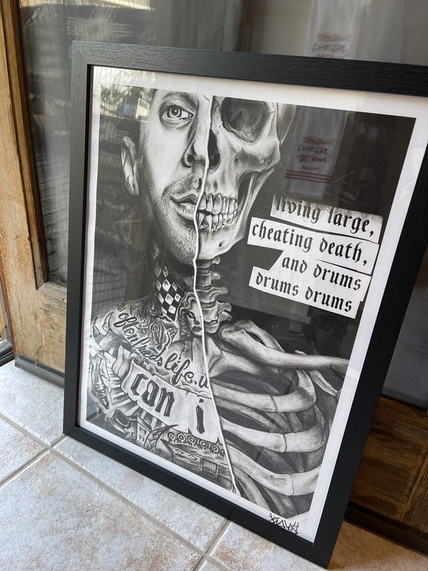 Travis barker signed autographed Book RARE poster Blink 182 Original HUGE 18x24