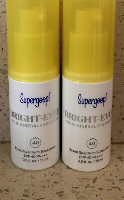 SUPERGOOP! BRIGHT-EYED 100% MINERAL EYE CREAM SPF 40 0.5ox 2 Pack (Read 05/25