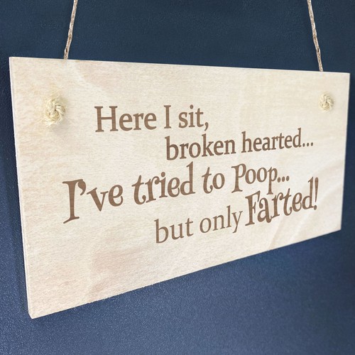 Funny Toilet Bathroom Engraved Wooden Wall Sign Home Hanging Plaque - Picture 4 of 6
