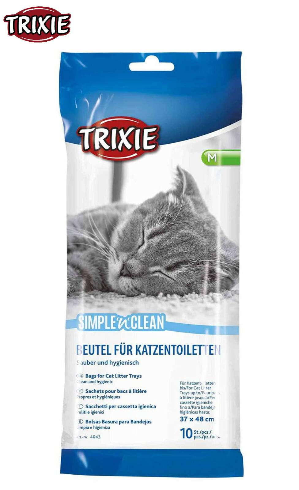TRIXIE SIMPLE 'N' CLEAN BAGS FOR CAT LITTER TRAY LINERS DISPOSABLE MEDIUM 10 PCS