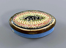 ANTIQUE c18th CENTURY BILSTON ENAMEL PATCH TRINKET PILL BOX c1780