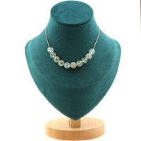 Halskette 10 Perlen Prehnit Aus Afrika 8 Mm Edelstahlkette Halskette Fe
