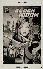 Production Art BLACK WIDOW # 4 cover, GREG LAND art, 11x17