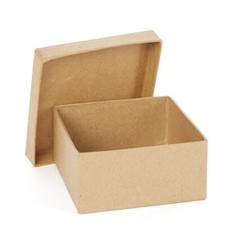 Bulk Lot of 12 Small 3" Square Paper Mache Boxes