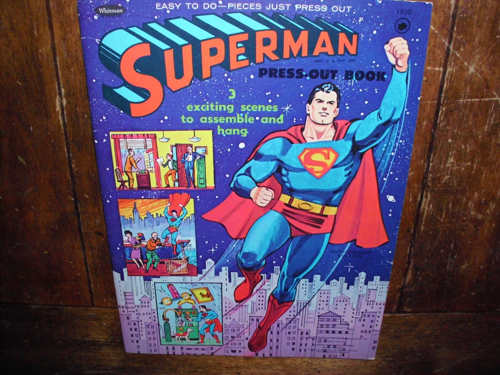 VINTAGE SUPERMAN PRESS OUT BOOK KRYPTO SUPERDOG RARE GEORGE REEVES NEW M 1966