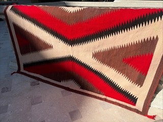 Auth: Antique American Indian Rug / Blanket Navajo Chiefs Variant 4x6 NR