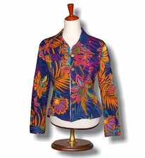 TRINA TURK sz 4 Complex Floral Jacket Jardin Secret Cotton Stretch