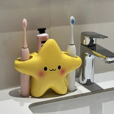 1pc Cute Star Toothbrush Holder Bathroom Toothpaste Organizer Stand - NEW