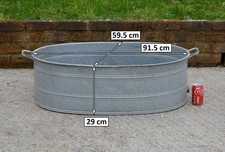 vintage old galvanized bath metal bath tub dog washing - 91.5 cm - FREE DELIVERY