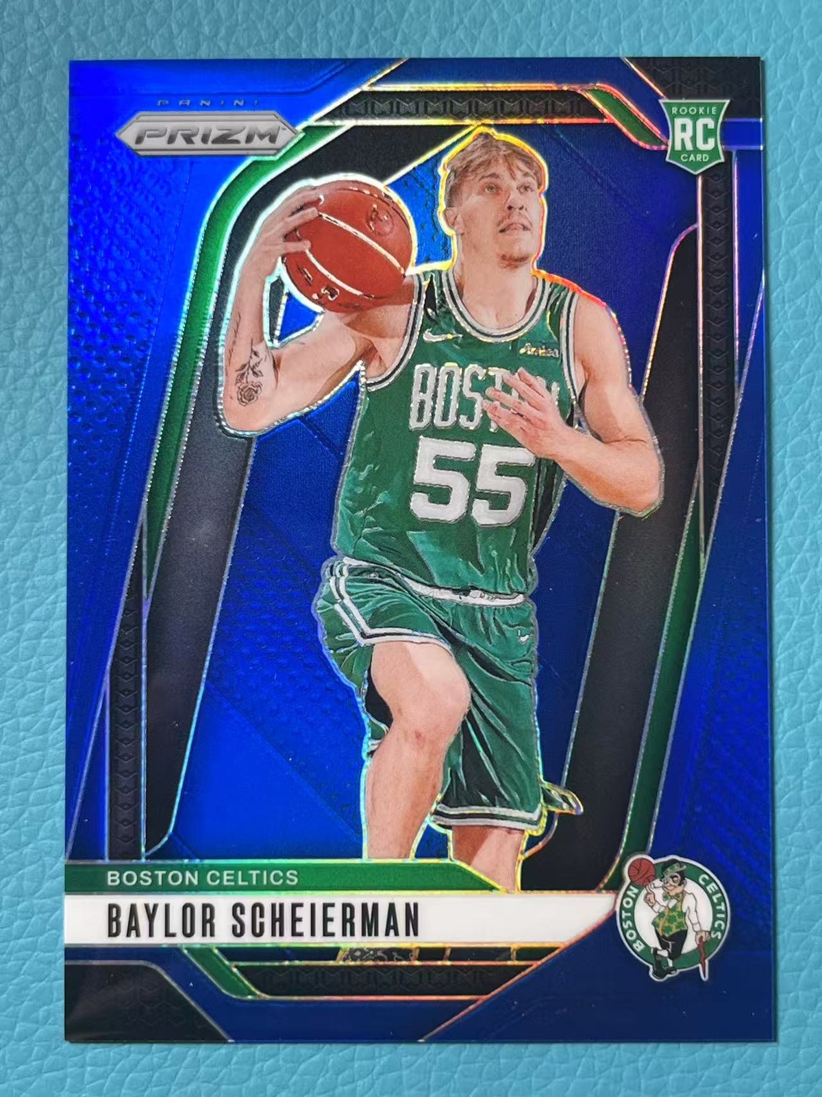 Baylor Scheierman 2024-25 Panini Prizm 032/199 Blue RC Celtics #236