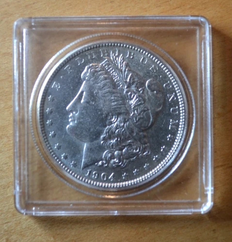 1904 MORGAN DOLLAR AU + - semi key