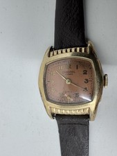 Vintage CARDINAL 17 Jewels Champagne Rose Wrist Watch Dial Tv Shape Works! 1940s