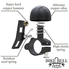 Copper Alloy Bike Bell, Classic Bicycle Bell, Loud Sound Bike Ring for Black-2