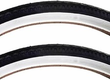 Sunlite Street Hybrid MTB City Dirt Road Black White Bike Tire Pair 26 x 1.75