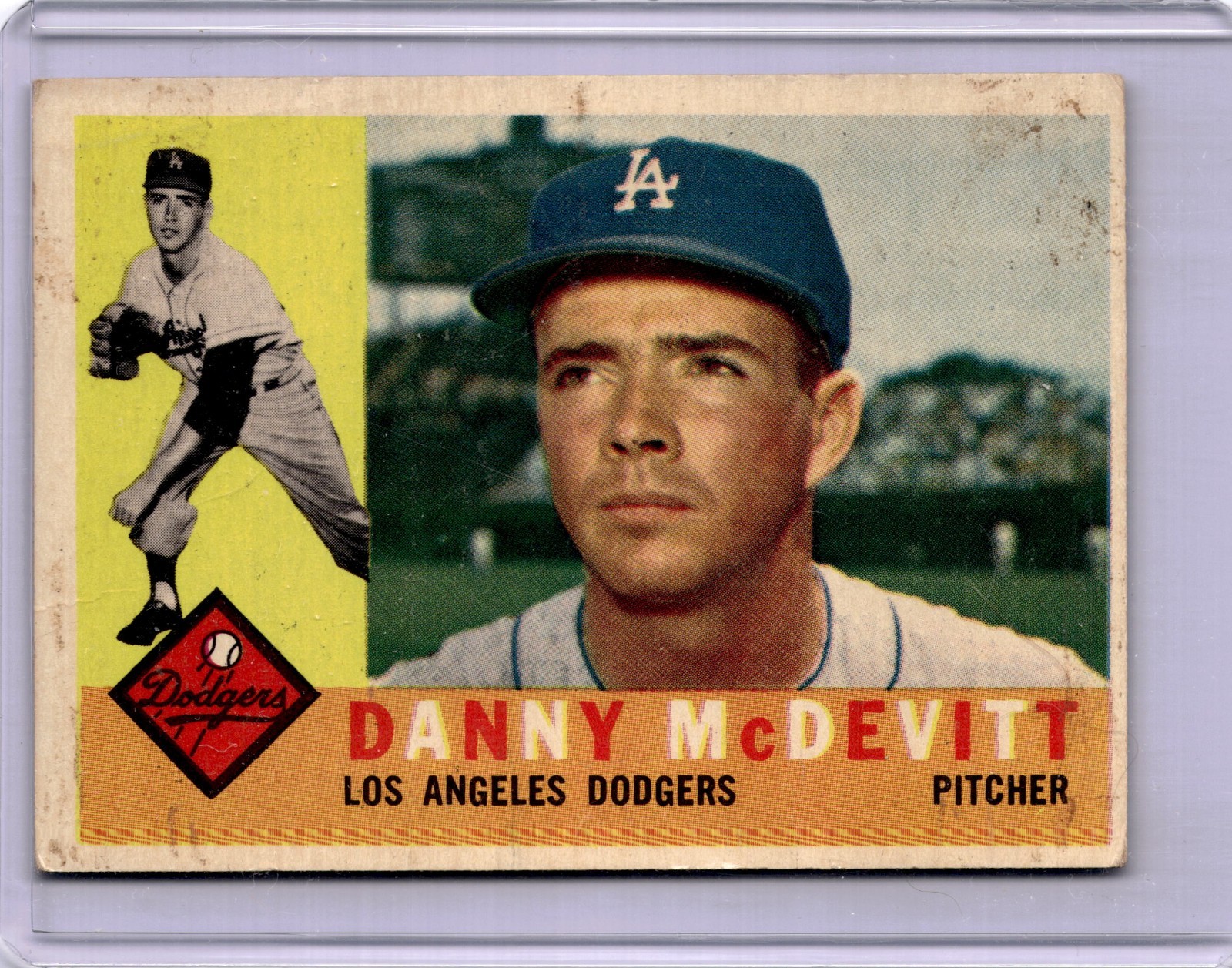 1960 Topps - Danny McDevitt #333 - Low Grade - Gray Back