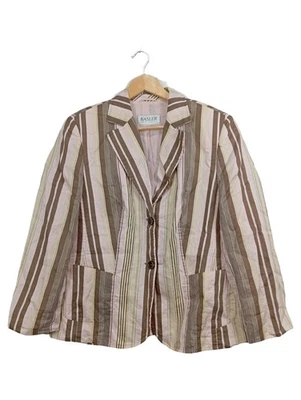 Basler Blazer Femme Lin Rayé Rose Business (EU 44, INT XXL) - Photo 1/4