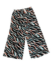 Runway Ready Women's Wide Leg Pants Zebra Print Large Size 300752KGP Multicolor
